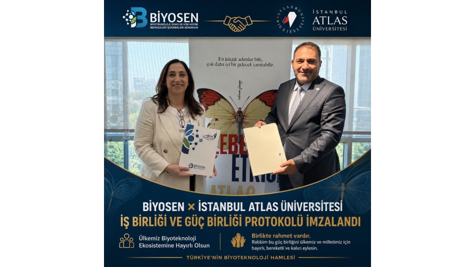 BİYOSEN ile İstanbul Atlas Üniversitesi arasında, ülkemiz biyoteknoloji ekosisteminin gelişimine katkı sunacak “İş Birliği ve Güç Birliği Protokolü”nü imzaladık.