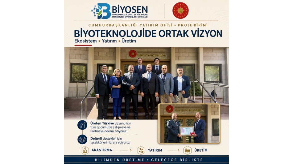 BİYOSEN Yönetim Kurulu olarak, Cumhurbaşkanlığı Yatırım Ofisi Proje Birimi’nde verimli bir görüşme gerçekleştirdik.
